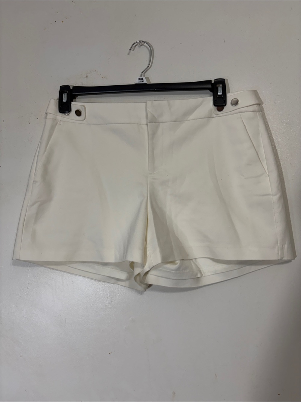 Elle Off-White High Waist Short Shorts